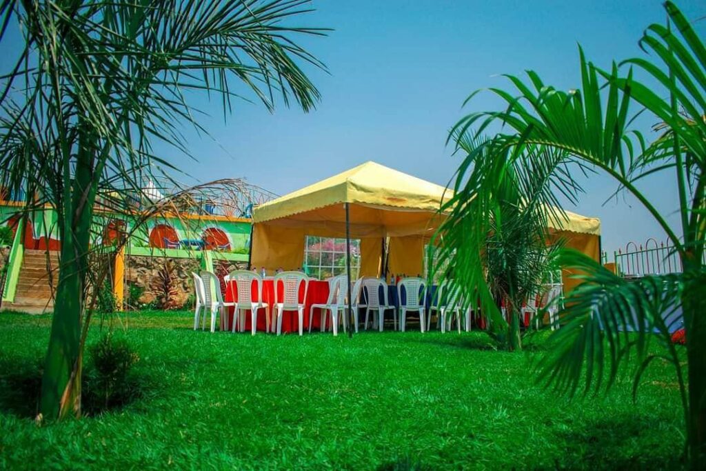 Tent and seats in an event