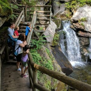 Tourists watching a Waterfall