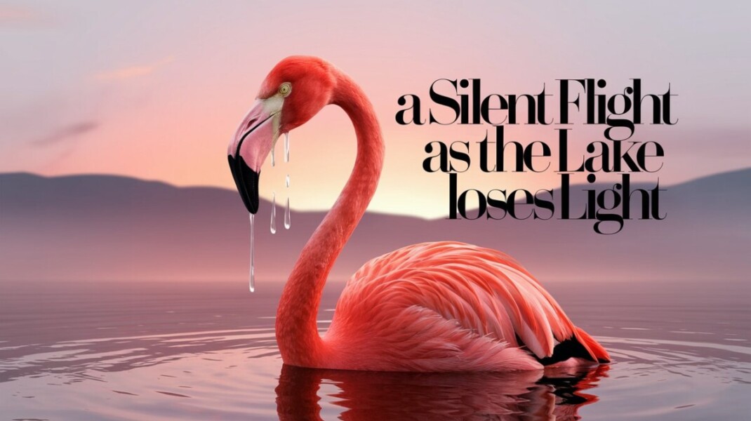 A flamingo at Lake Nakuru crying