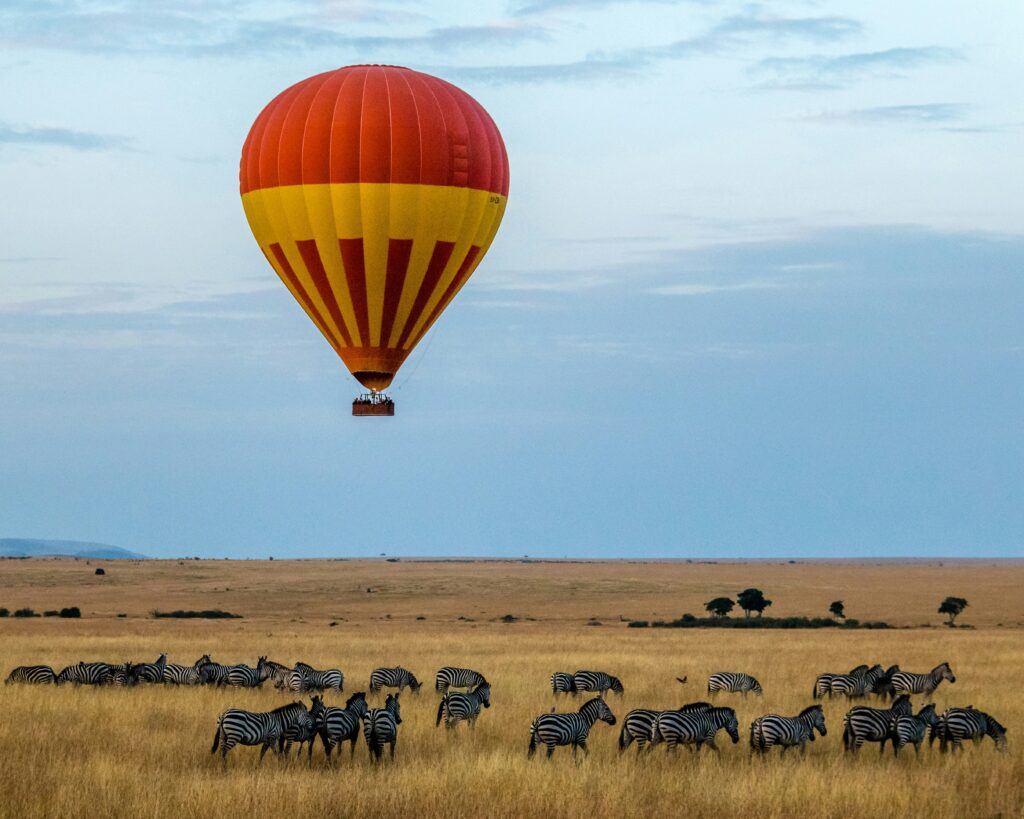 Hot air baloon at Amboseli