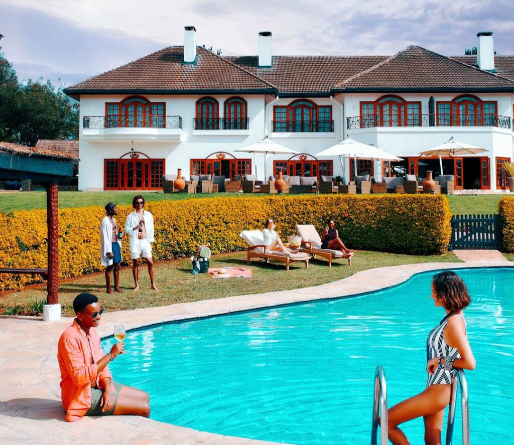 People swimming at Fairmont Mount Kenya