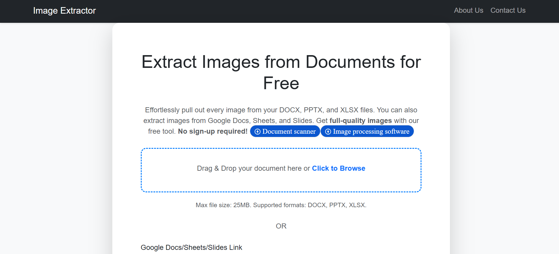 Extract Images from Documents for Free